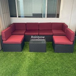 7pc Outdoor Sectional Patio Furniture Set