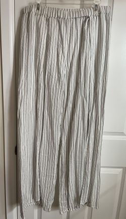 Roxy White & Black Striped Wide Leg Pant - Size XL