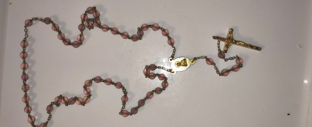 Vintage Pink Crystal Rosary