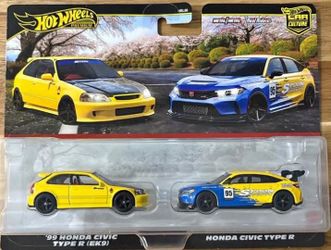 Hot Wheels Premium 2-Pack ’99 Honda Civic Type R EK9 & Honda Civic Type R Spoon
