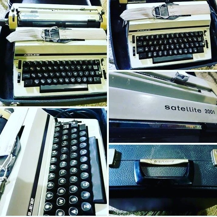 WORKING mid-century modern Satellite 2001 electric typewriter in case!