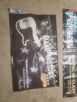 Fender guitars double sided music store advertising banner