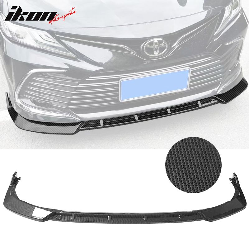 Fits 2021-2024 Toyota Camry 3PCS Front Bumper Lip Carbon Fiber Print