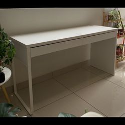 White IKEA Micke Desk Double 