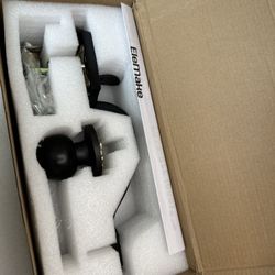 Elemake Black Front Door Handles - Exterior & Interior Set with Reversible Lever