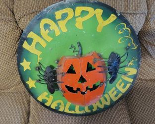 Metal Halloween sign decoration