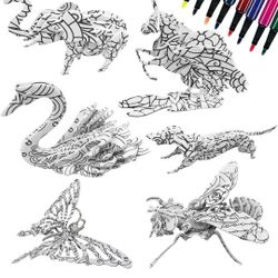 3D Puzzles Set of 6 | 3D Coloring Puzzles| Adult Crafts | Cool Cheap Stuff | Art Gifts | Arts and Crafts | DIY Kits for Teens