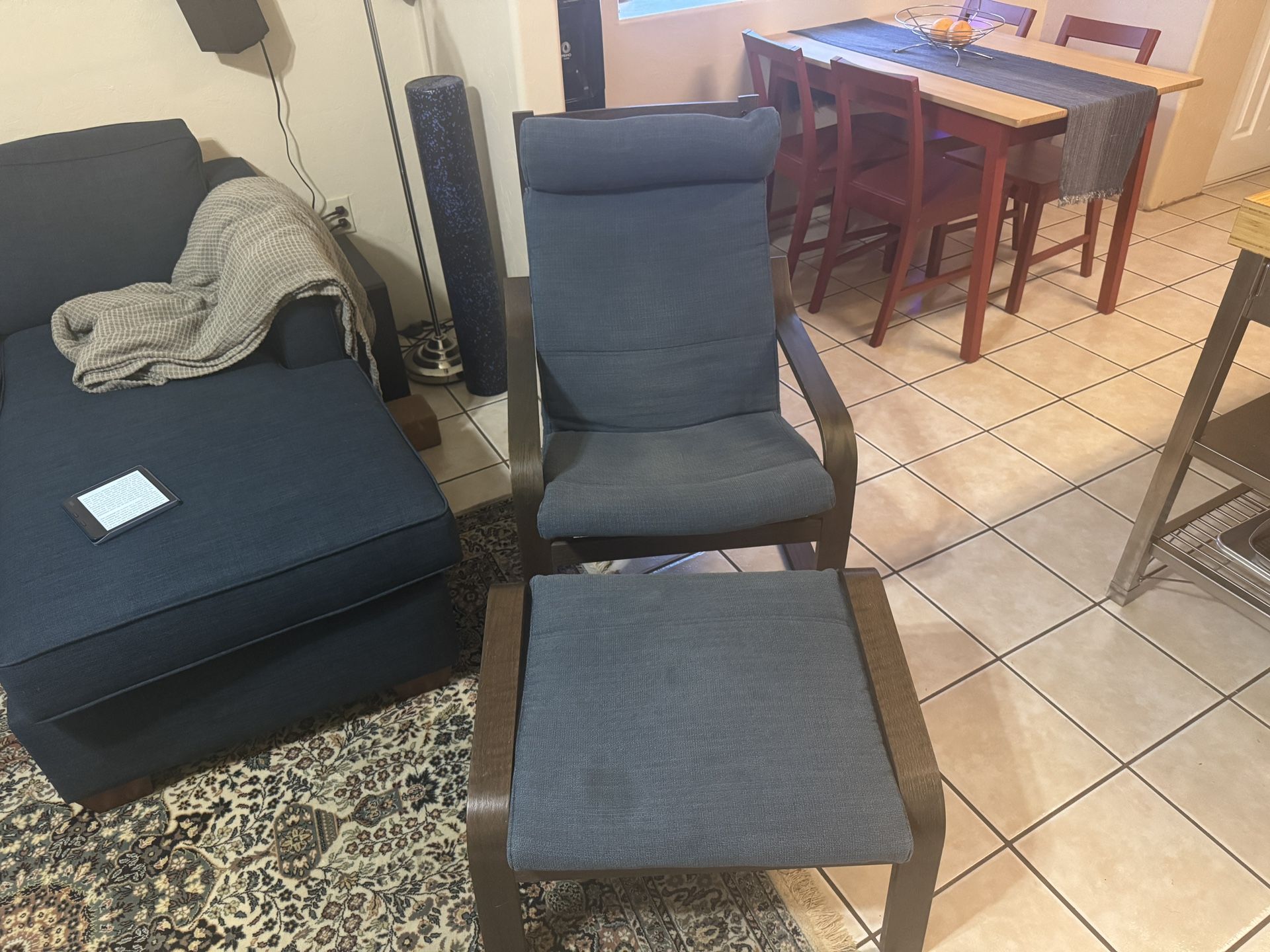 ikea poang chair with Ottoman