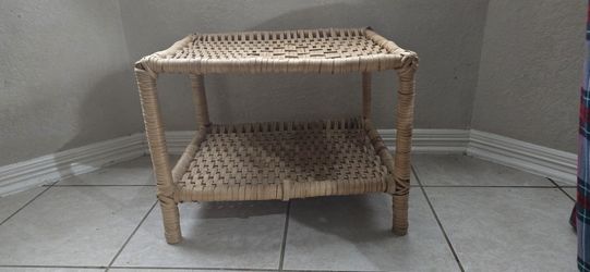bohemian-style wicker side table