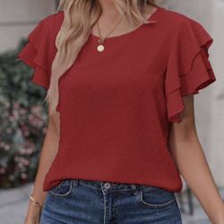 Classic Swiss Dot Butterfly Sleeve Blouse *NEW*