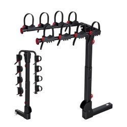 New 丨 2" Hitch Bike Rack Carrier, Tilting/Folding, Dual Lock, Up to 4 Bikes