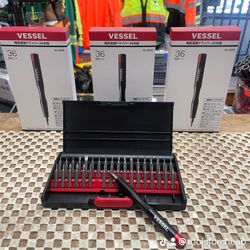 VESSEL Interchangeable precision Screwdriver 36PCS. Bit Set. $36 EACH ( JAPAN MADE )