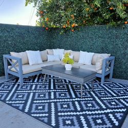 GFD STUDIO Acacia Outdoor/Patio Wood Sectional Sofa & Luxury coffe table from designer