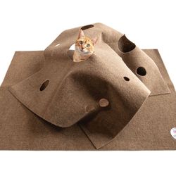 SnugglyCat Ripple Rug Cat Activity Play Mat, Beige
