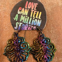 *Rainbow Ornate Cutout Earrings*  