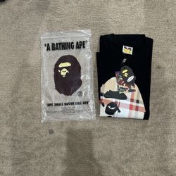 Bape x Burberry Black T-Shirt Size M 