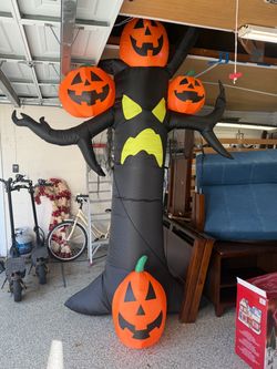 Large Halloween Inflatable Spooky Tree with Pumpkins