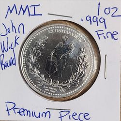 John Wick Round 1 oz .999 Fine Silver Coin