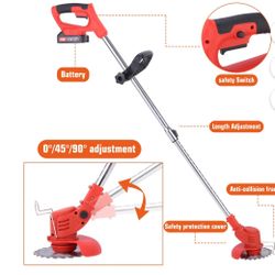 Cordless Electric Weed Eater Battery Powered 24V Lightweight Weed Grass Trimmer Edger For quickly trims over-long weeds on lawn garden