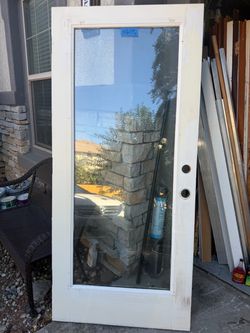 Exterior Solid Wood Door With Dual Glass  35 3/4” X 79”
