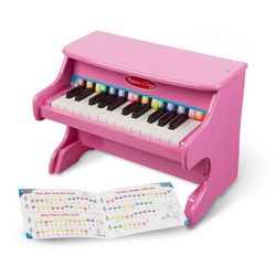 Melissa & Doug Learn-to-Play Pink Piano With 25 Keys and Color-Coded Songbook: Musical Education Toy