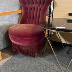 Mid Century Velvet Armless Accent Chair 