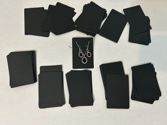 100 Black Jewelry Display Cards Bulk Lot