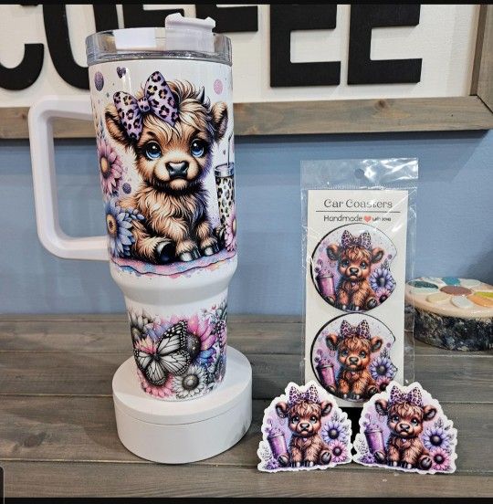 40 oz Highland Cow Tumbler Bundle