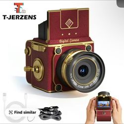 JERZENS Retro Digital camera 64MP,Portable vintage Camera,16X Digital Zoom 2.7K vlogging camera,cameras for photography,Compact Travel Camera for Boy