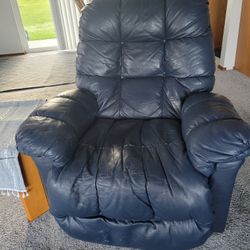 Blue Leather Recliners