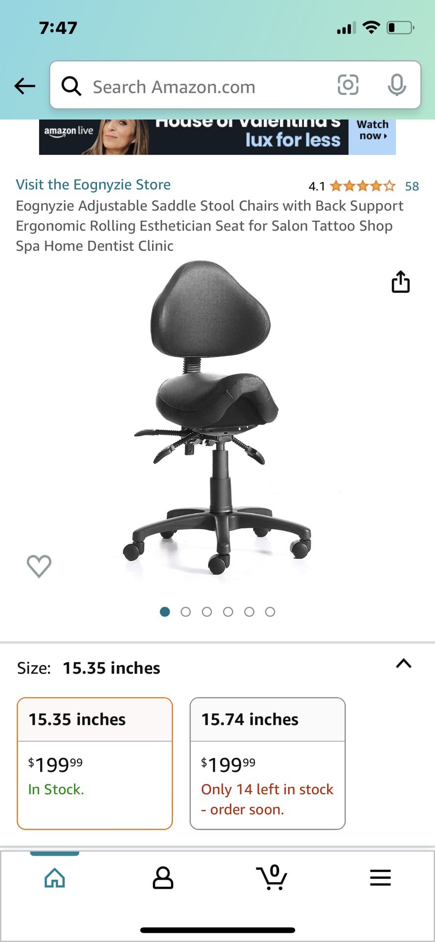 Adjustable Stool Chair Black 