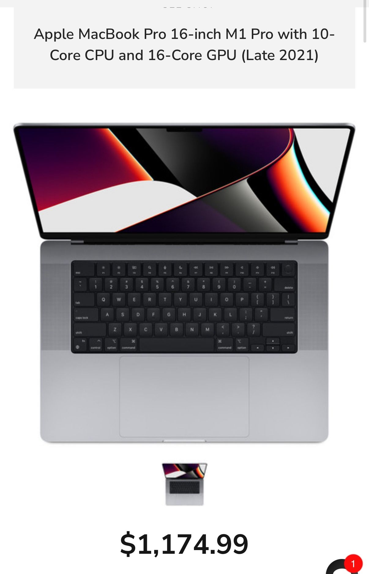 MacBook Pro M1 500gb Space Grey