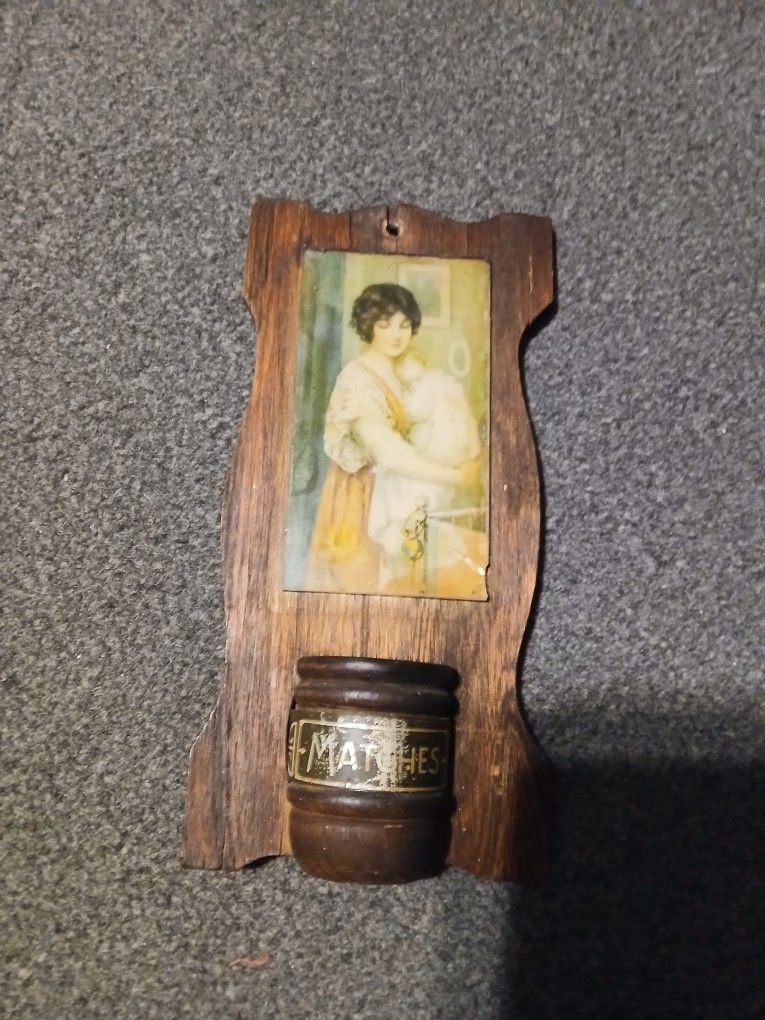 Early 1900's Match Stix Holder Good Shape
