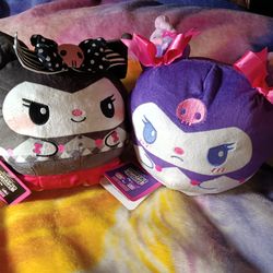 Teeturtle Sanrio My Melody & Kuromi Anniversary Reversible Plushie 6" (Pink & Purple and Pink & Black)