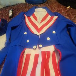 Uncle Sam's Outfit With Hat And Beard Size L