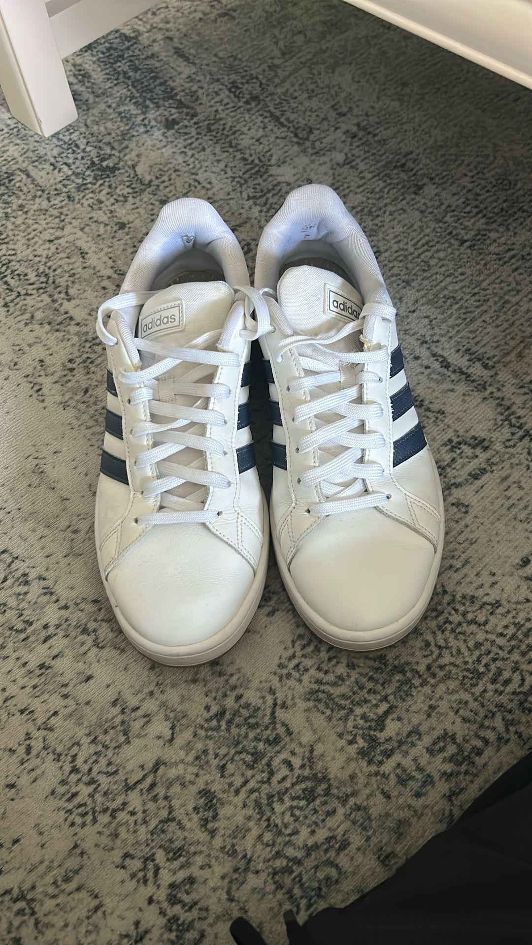 White And Blue Adidas Nice Shoes