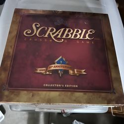 Scrabble 50th Anniversary Collector’s Edition Turntable Crossword Game Complete 