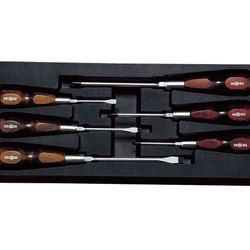 Nepros Wooden Grip Screwdriver Set 6Pcs KTC Japan Import NEW