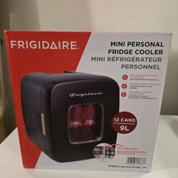Frigidaire Retro Mini Refrigerator for 12 Cans of Beverages and Skin Care, Black, Compact