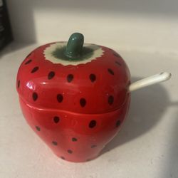 Vintage Strawberry Jam Container