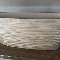 Oval Textured Ceramic Planter Vase