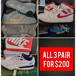 $200 FOR ALL 3 PAIR. SIZE 10.5