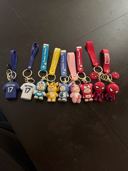 Novelty Character Keychain Bundle – 9 Pieces