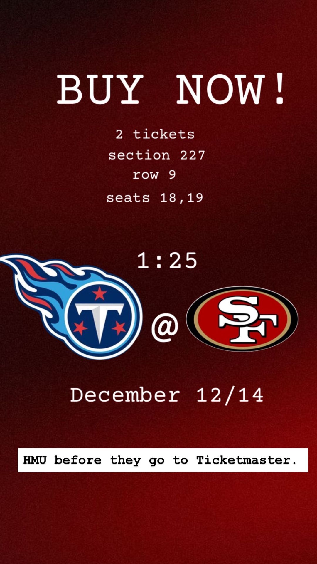 Titans @ 49ers Tickets