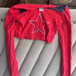 Vintage Tommy Hillfiger Red Long Sleeve Crop Top