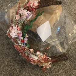 Crescent Moon With Dried Flowers 