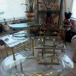  Vintage Gold & Glass Furniture Collection