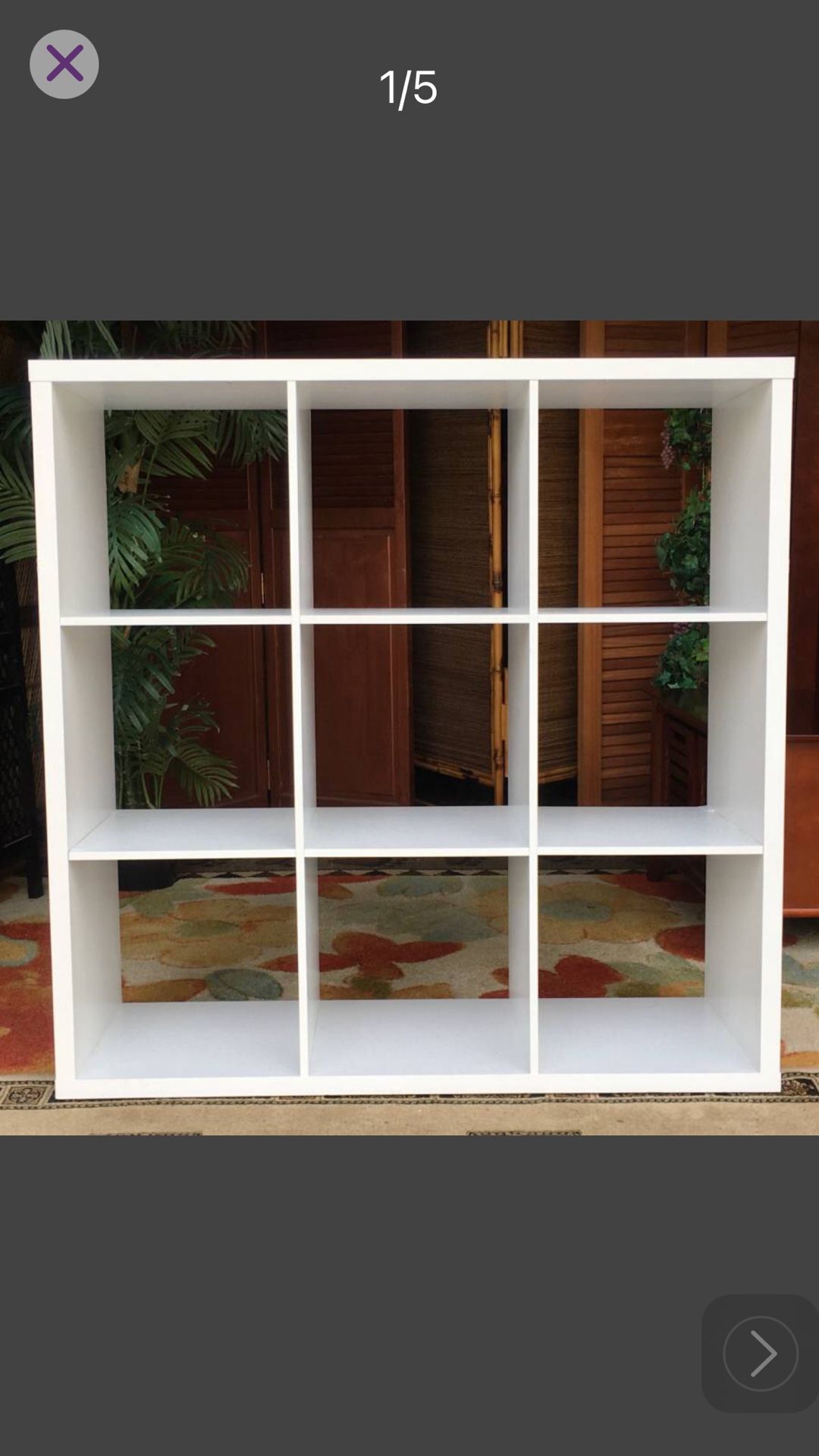 Large 9-cube White Shelf - 44H x 44L x 18W