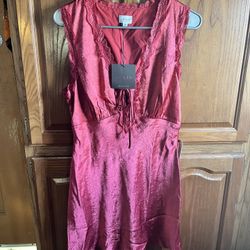 Le Lis Coral Crushed Velvet Mini Dress 