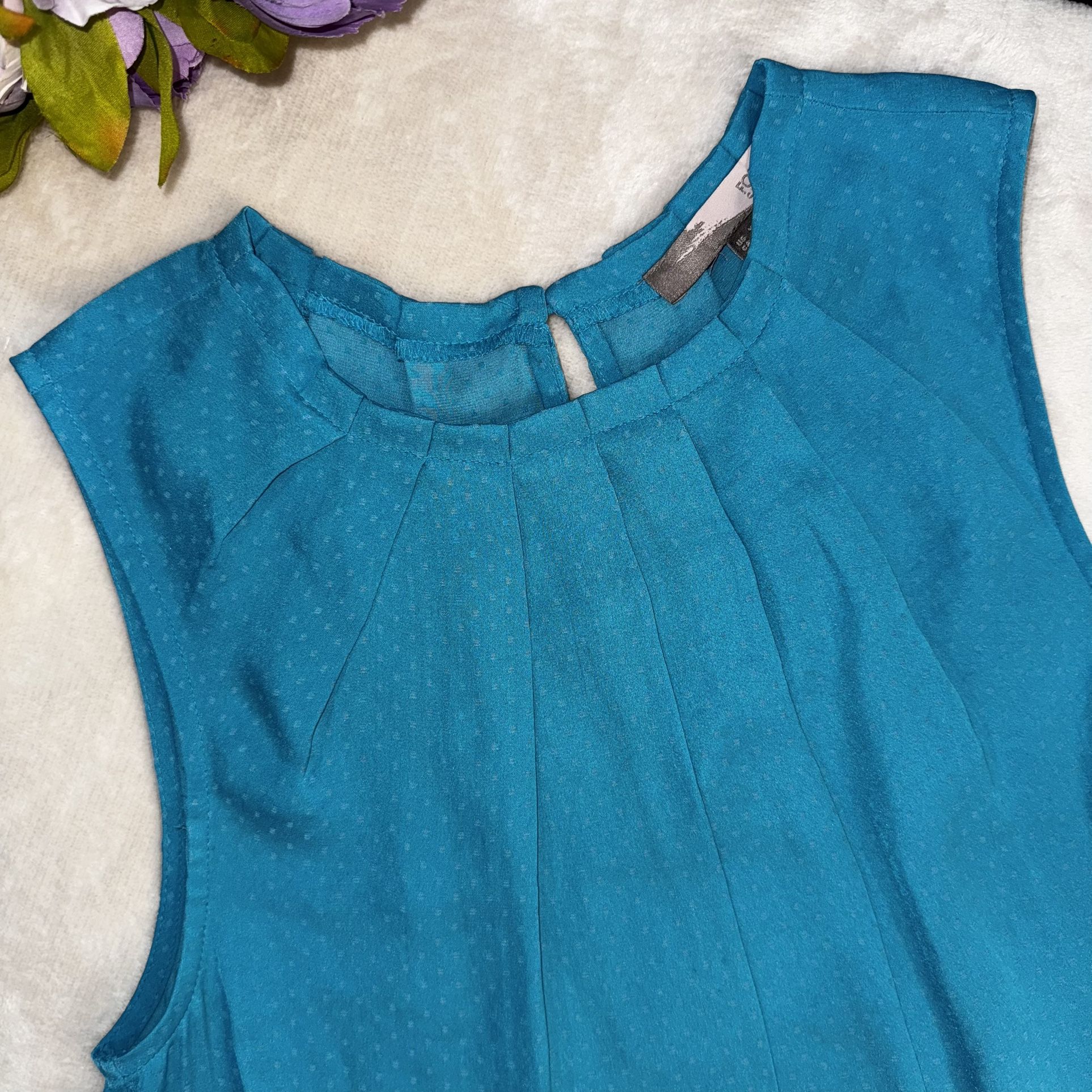 Forever 21 Turquoise Polka Dot Blouse